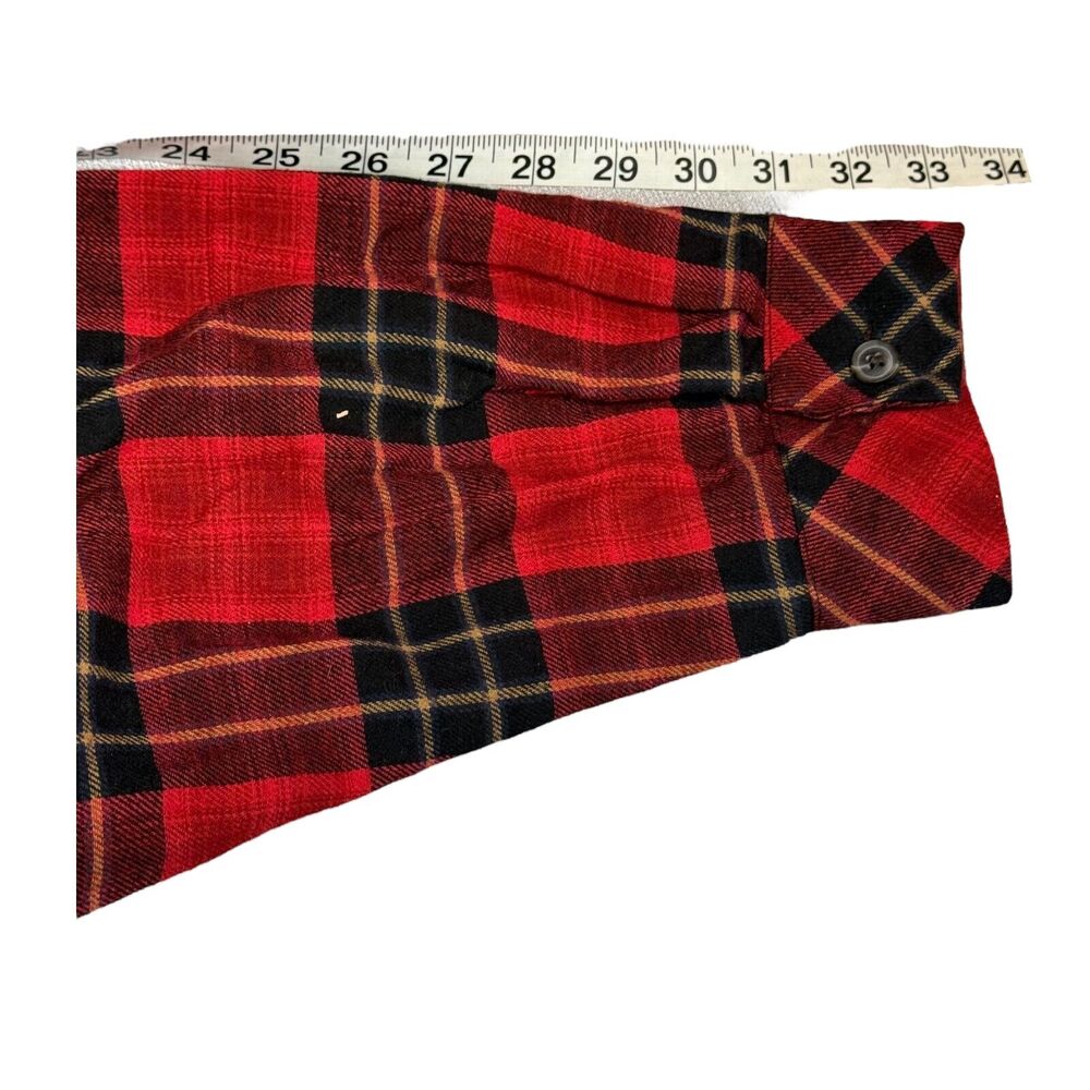Wild Fable Shacket Women 2XL Red Black Plaid Cotton Pleated Long Sleeve Collared - Picture 6 of 7